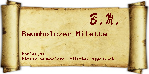 Baumholczer Miletta névjegykártya